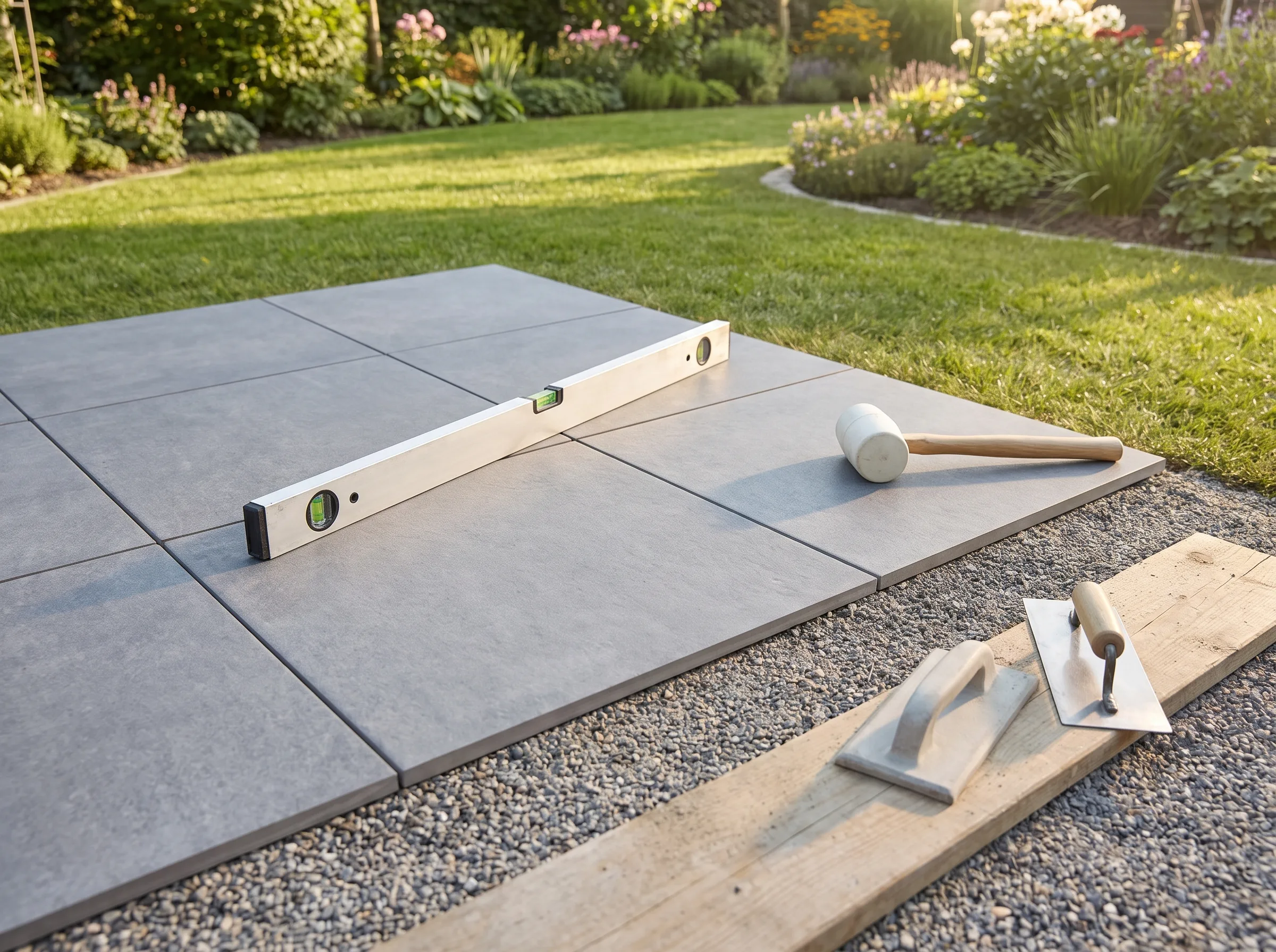 Terrassenplatten verlegen: Schritt für Schritt
