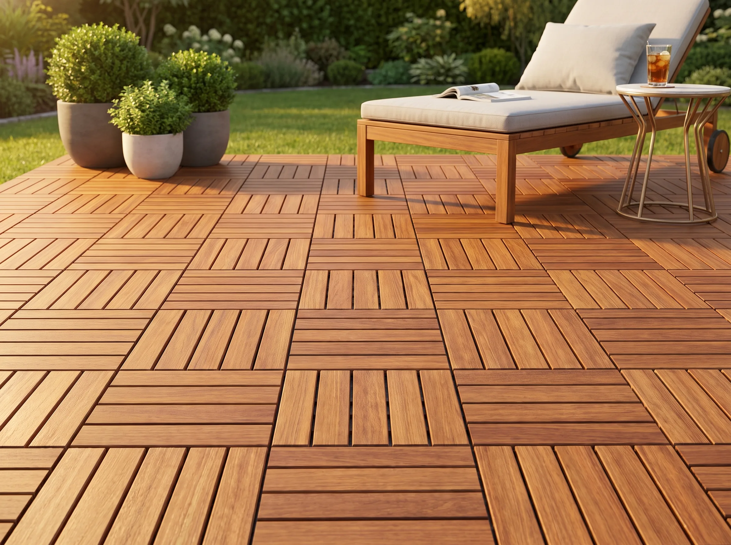Holzfliesen Terrasse: Verlegen, pflegen, genießen